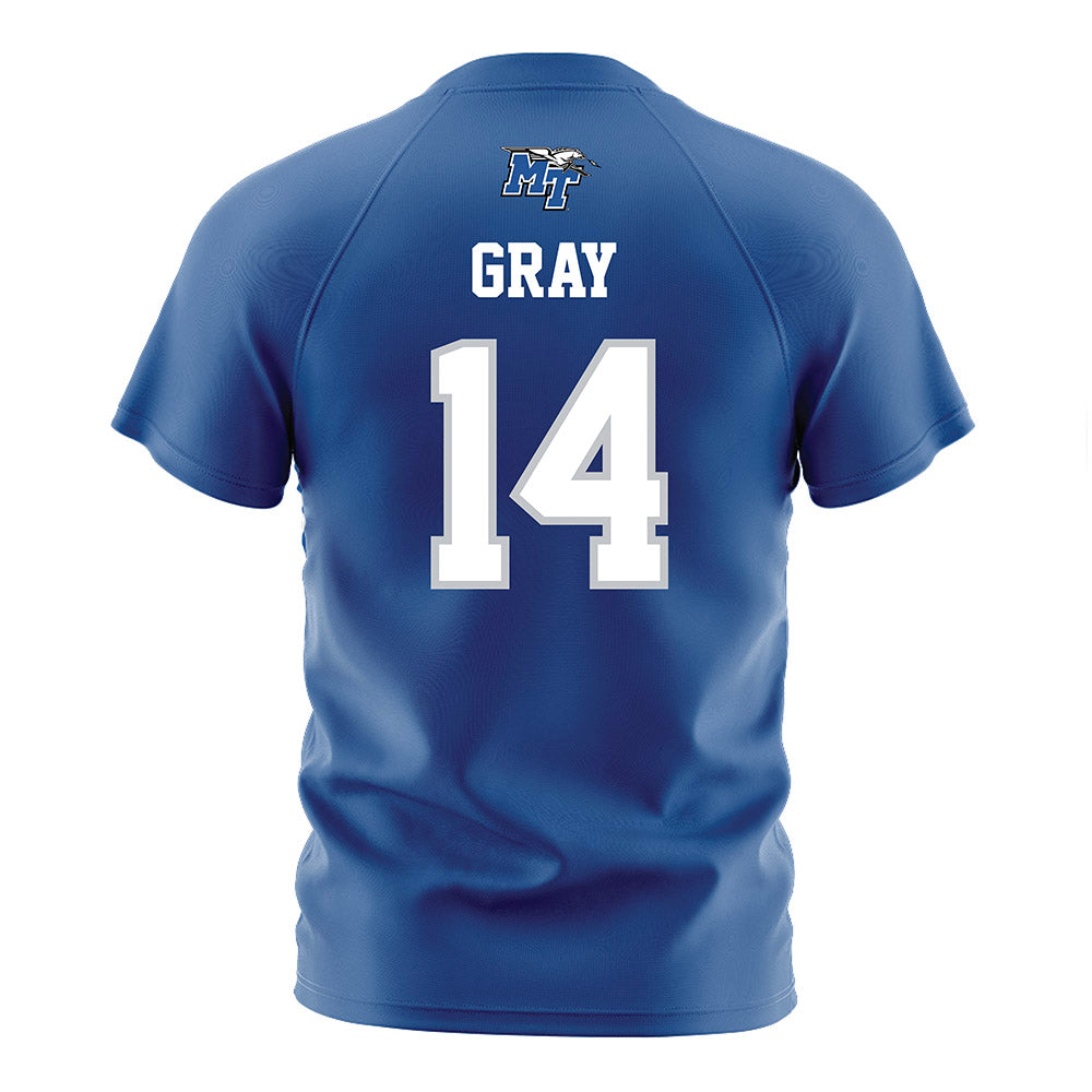 MTSU - NCAA Women's Soccer : Jess Gray - Blue Soccer Jersey