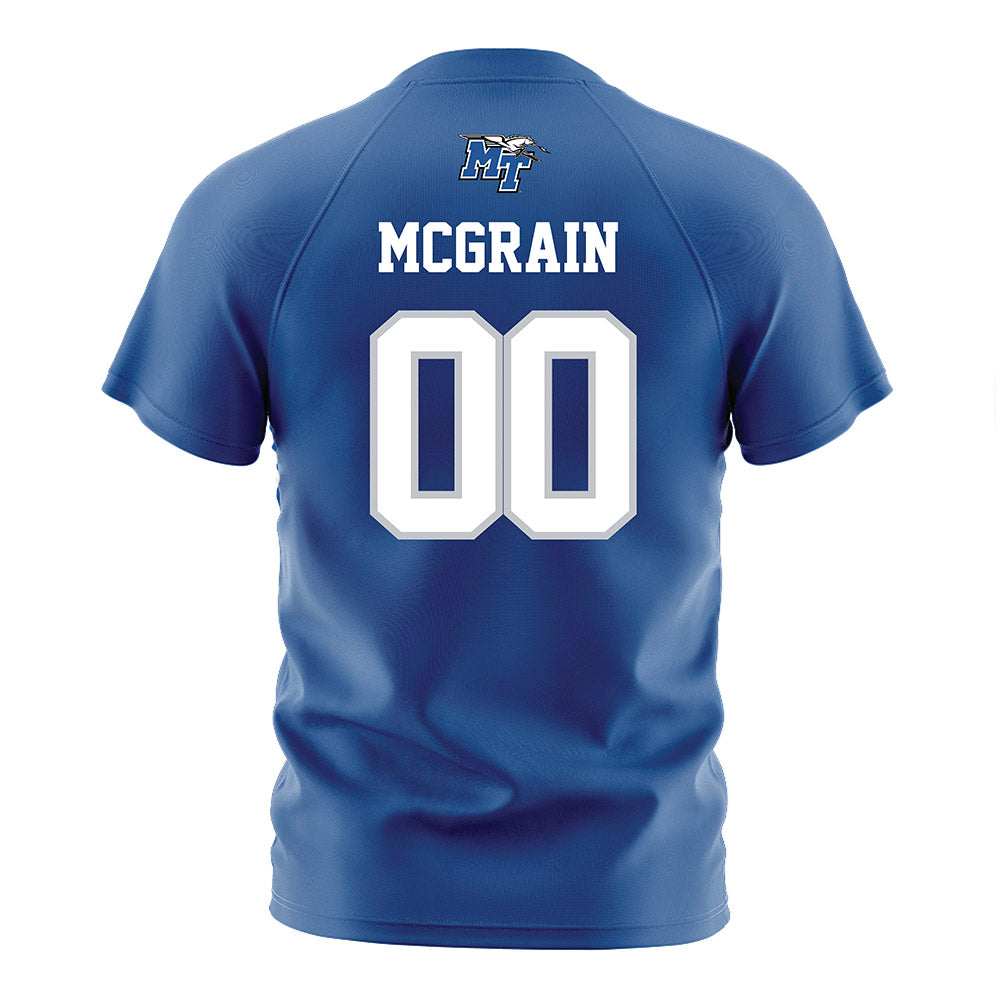 MTSU - NCAA Women's Soccer : Emily McGrain - Blue Soccer Jersey-1
