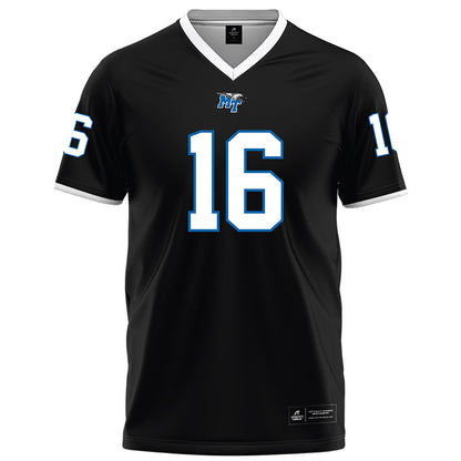 MTSU - NCAA Football : Ren Hefley - Black Football Jersey