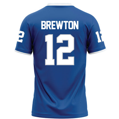 MTSU - NCAA Football : Brian Brewton - Blue Football Jersey-1
