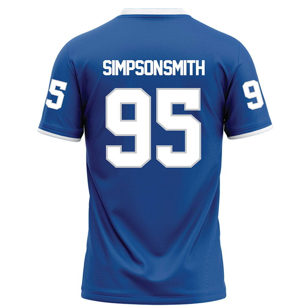MTSU - NCAA Football : Zeion Simpson-smith - Blue Football Jersey-1