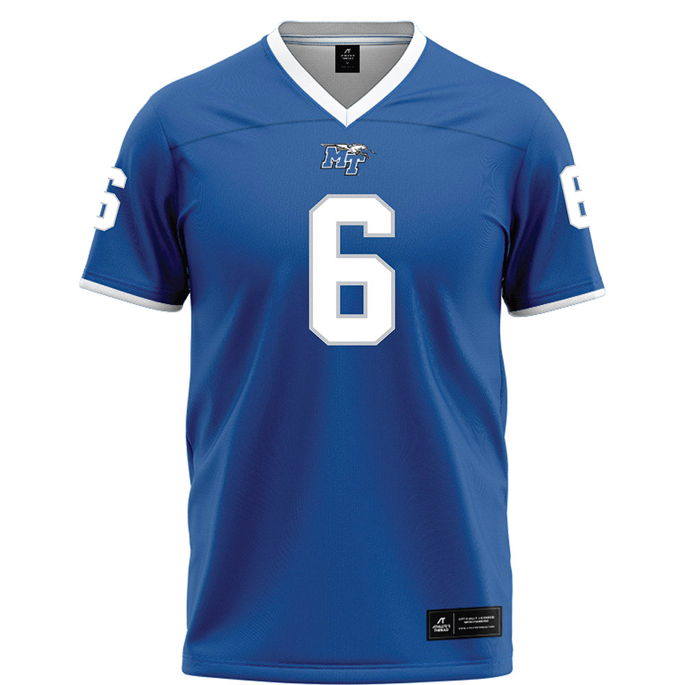 MTSU - NCAA Football : Antoine Jones - Blue Football Jersey-0