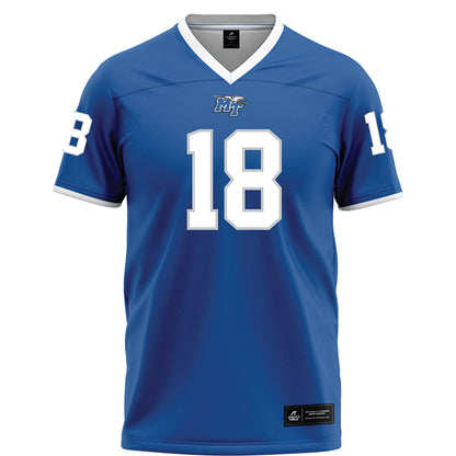 MTSU - NCAA Football : Kalen Woods - Blue Football Jersey-0