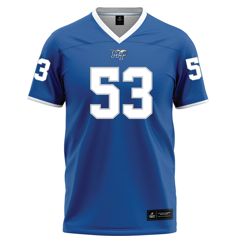 MTSU - NCAA Football : Roman Jones - Blue Football Jersey-0