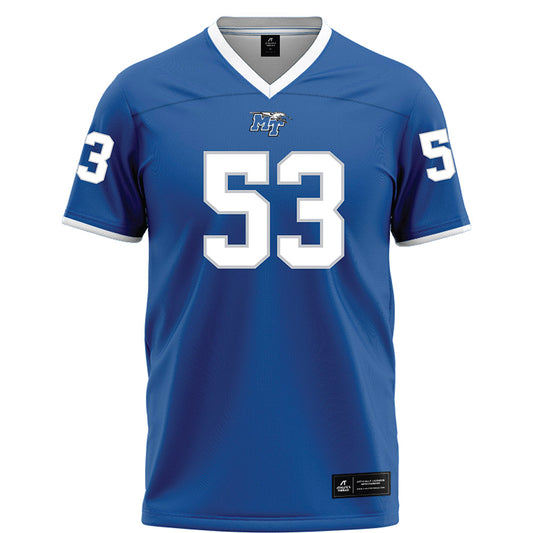MTSU - NCAA Football : Roman Jones - Blue Football Jersey-0