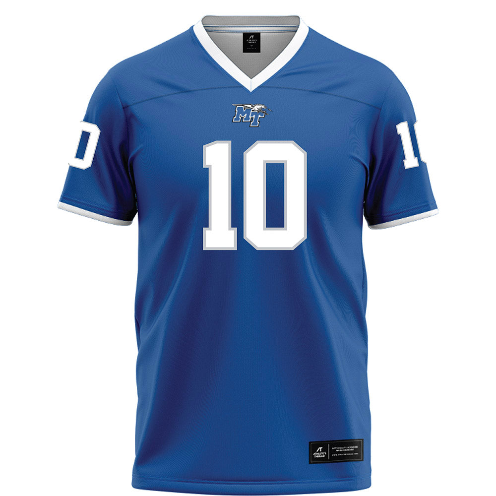 MTSU - NCAA Football : Jordan Chestnut - Blue Football Jersey-0