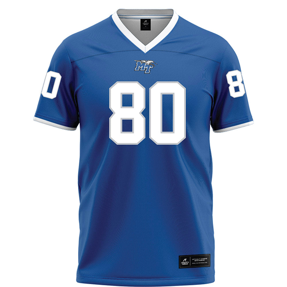 MTSU - NCAA Football : Zaidyn Moore - Blue Football Jersey-0
