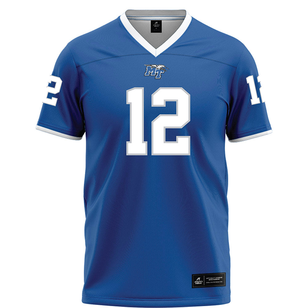 MTSU - NCAA Football : Peter Grandjean - Blue Football Jersey-0