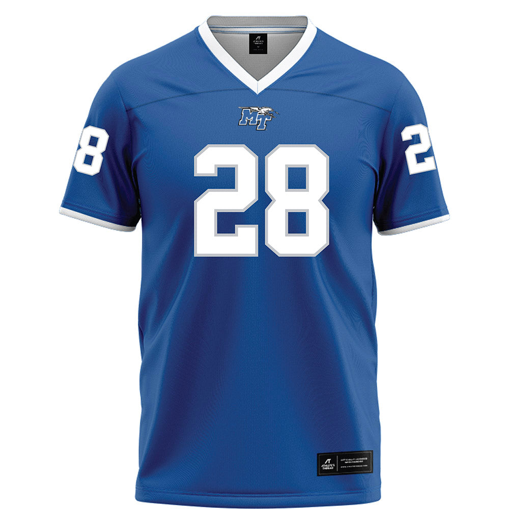 MTSU - NCAA Football : Alan Young - Blue Football Jersey-0