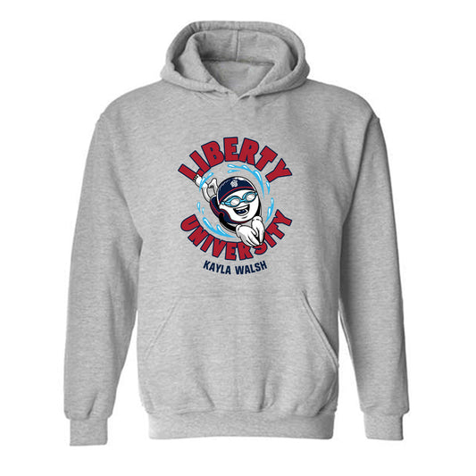 Liberty - NCAA Women's Swimming & Diving : Kayla Walsh - Fashion Shersey Hooded Sweatshirt-0