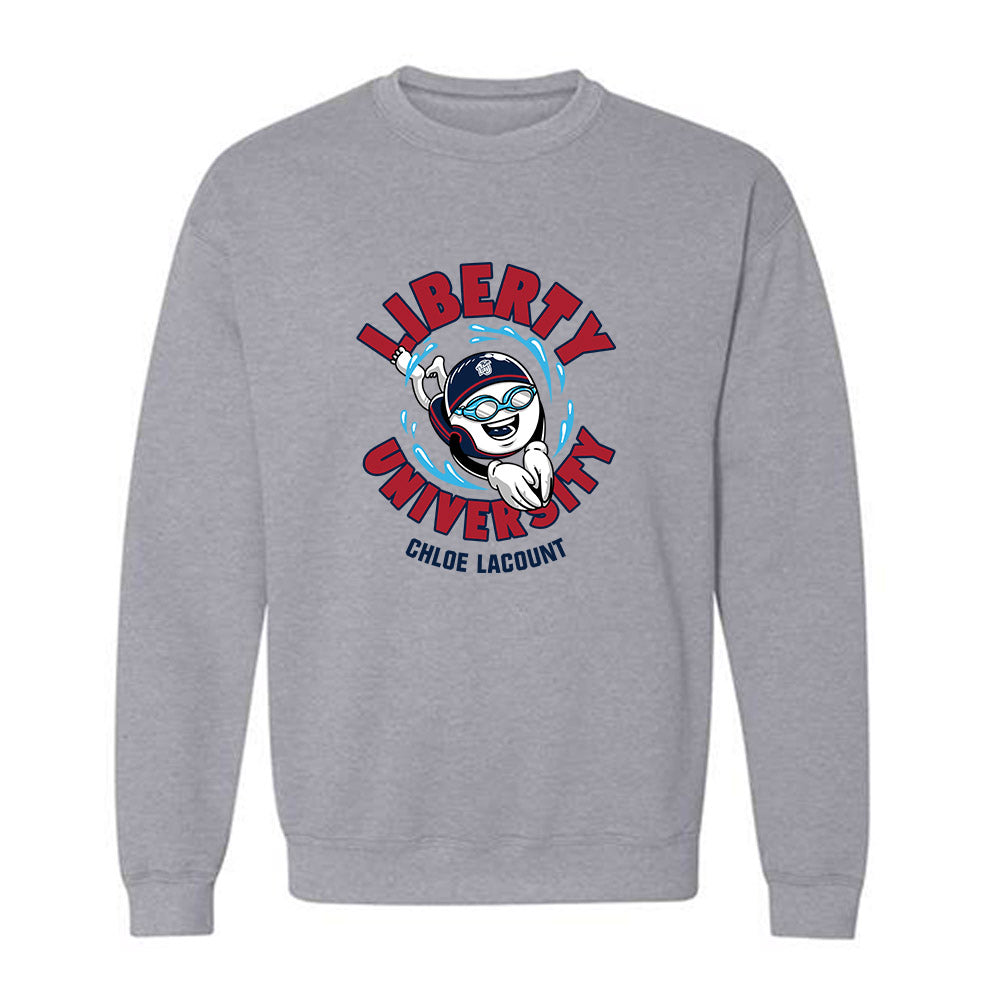 Liberty - NCAA Women's Swimming & Diving : Chloe LaCount - Fashion Shersey Crewneck Sweatshirt-0