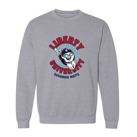 Liberty - NCAA Women's Swimming & Diving : Savannah Watts - Fashion Shersey Crewneck Sweatshirt-0