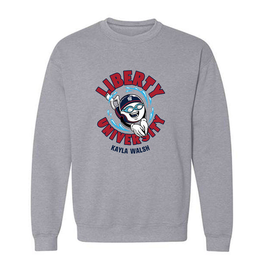 Liberty - NCAA Women's Swimming & Diving : Kayla Walsh - Fashion Shersey Crewneck Sweatshirt-0