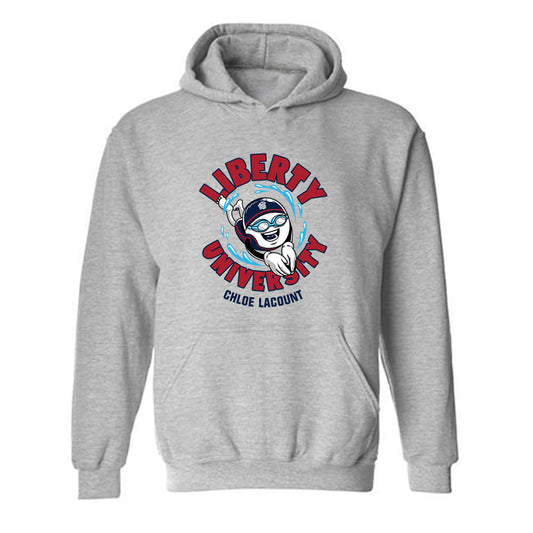 Liberty - NCAA Women's Swimming & Diving : Chloe LaCount - Fashion Shersey Hooded Sweatshirt-0