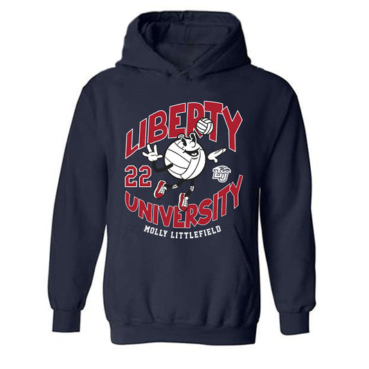 Liberty - NCAA Women's Volleyball : Molly Littlefield - Fashion Shersey Hooded Sweatshirt-0