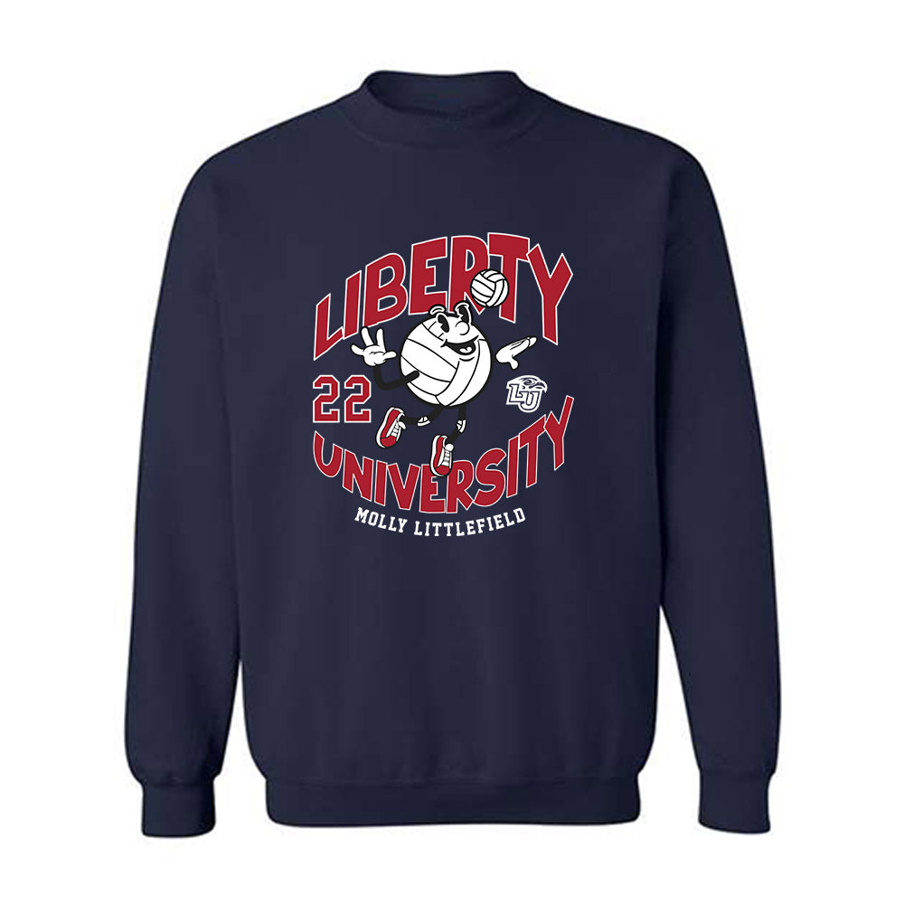 Liberty - NCAA Women's Volleyball : Molly Littlefield - Fashion Shersey Crewneck Sweatshirt-0