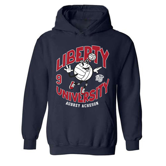 Liberty - NCAA Women's Volleyball : Aubrey Acheson - Fashion Shersey Hooded Sweatshirt-0