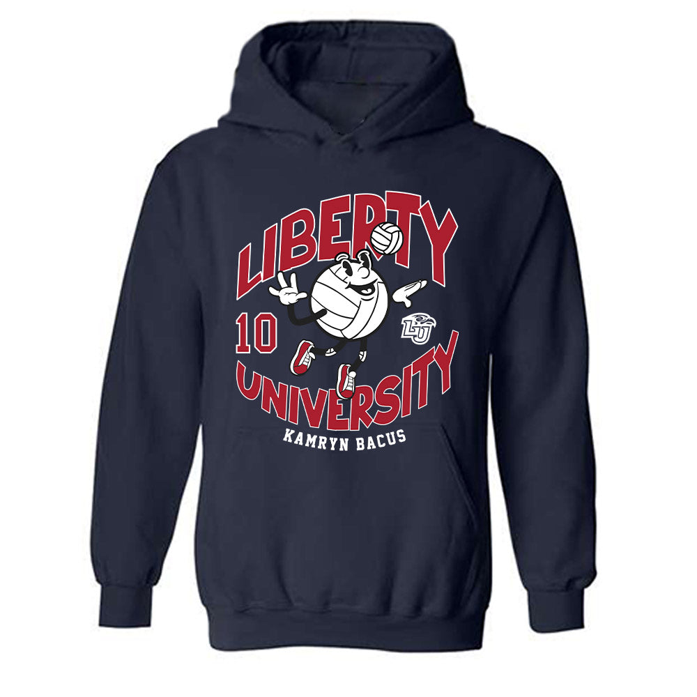 Liberty - NCAA Women's Volleyball : Kamryn Bacus - Fashion Shersey Hooded Sweatshirt-0