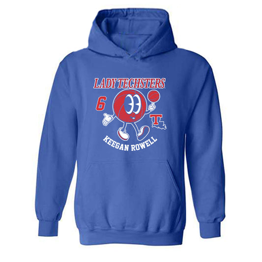 LA Tech - NCAA Men's Basketball : Keegan Rowell - Fashion Shersey Hooded Sweatshirt-0