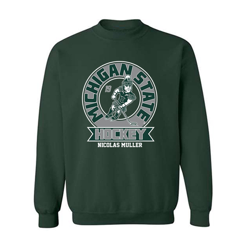 Michigan State - NCAA Men's Ice Hockey : Nicolas Muller - Fashion Shersey Crewneck Sweatshirt-0