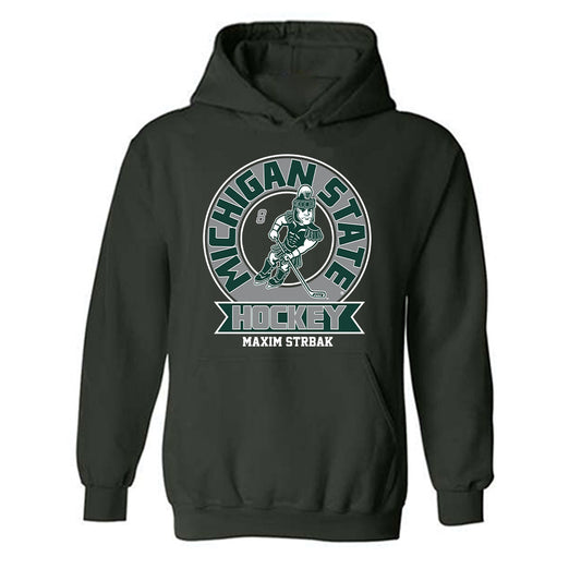 Michigan State - NCAA Men's Ice Hockey : Maxim Strbak - Fashion Shersey Hooded Sweatshirt-0