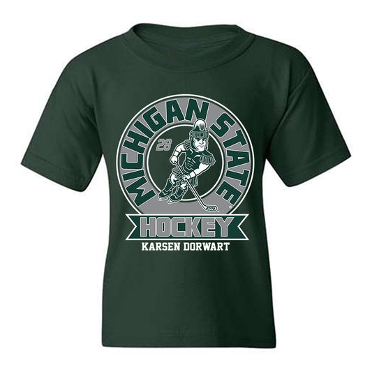 Michigan State - NCAA Men's Ice Hockey : Karsen Dorwart - Fashion Shersey Youth T-Shirt-0