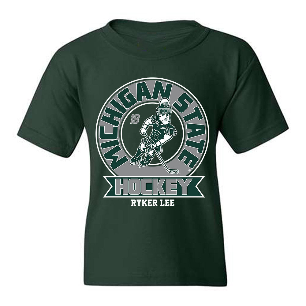Michigan State - NCAA Men's Ice Hockey : Ryker Lee - Fashion Shersey Youth T-Shirt-0
