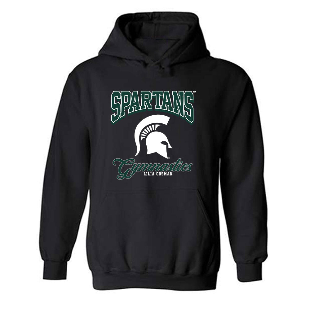 Michigan State - NCAA Women's Gymnastics : Lilia Cosman - Fashion Shersey Hooded Sweatshirt-0