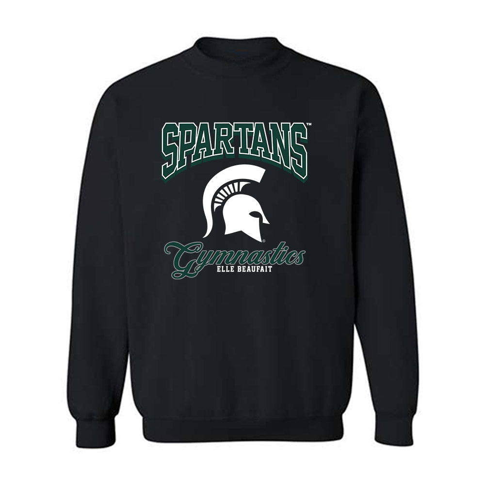 Michigan State - NCAA Women's Gymnastics : Elle Beaufait - Fashion Shersey Crewneck Sweatshirt-0