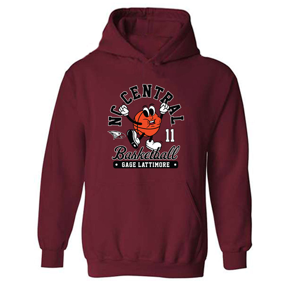 NCCU - NCAA Men's Basketball : Gage Lattimore - Fashion Shersey Hooded Sweatshirt-0
