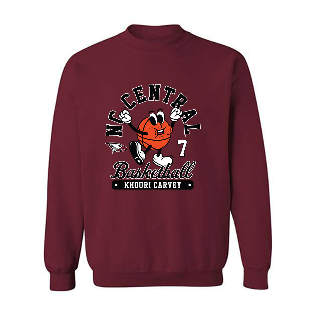 NCCU - NCAA Men's Basketball : Khouri Carvey - Fashion Shersey Crewneck Sweatshirt-0