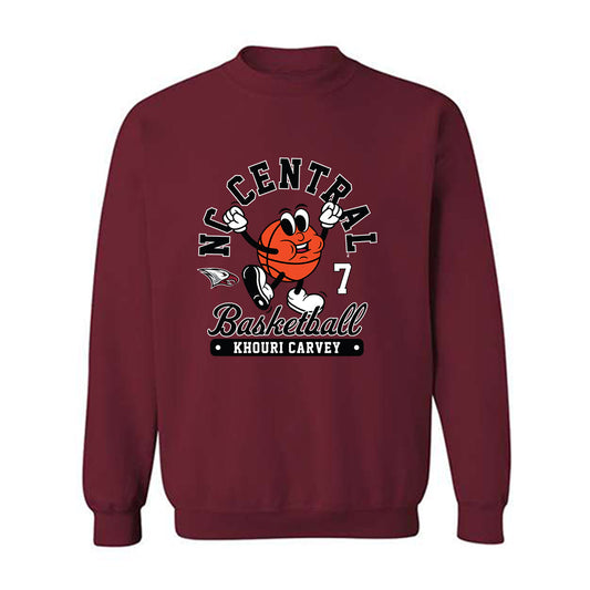 NCCU - NCAA Men's Basketball : Khouri Carvey - Fashion Shersey Crewneck Sweatshirt-0