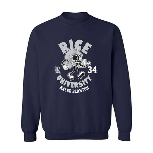 Rice - NCAA Football : Kaleb Blanton - Fashion Shersey Crewneck Sweatshirt-0