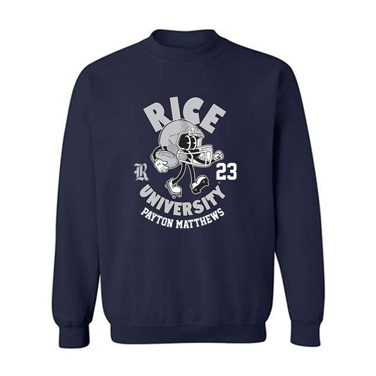 Rice - NCAA Football : Payton Matthews - Fashion Shersey Crewneck Sweatshirt-0