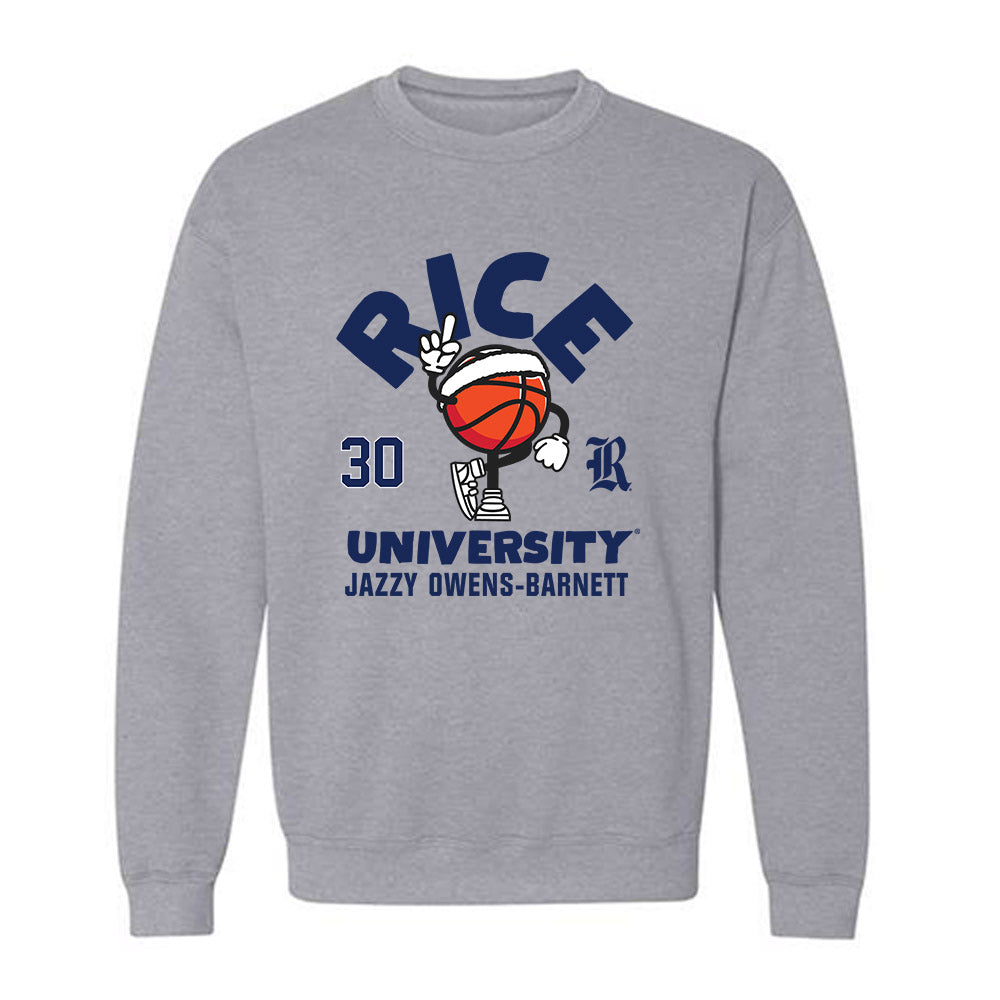 Rice - NCAA Women's Basketball : Jazzy Owens-Barnett - Fashion Shersey Crewneck Sweatshirt