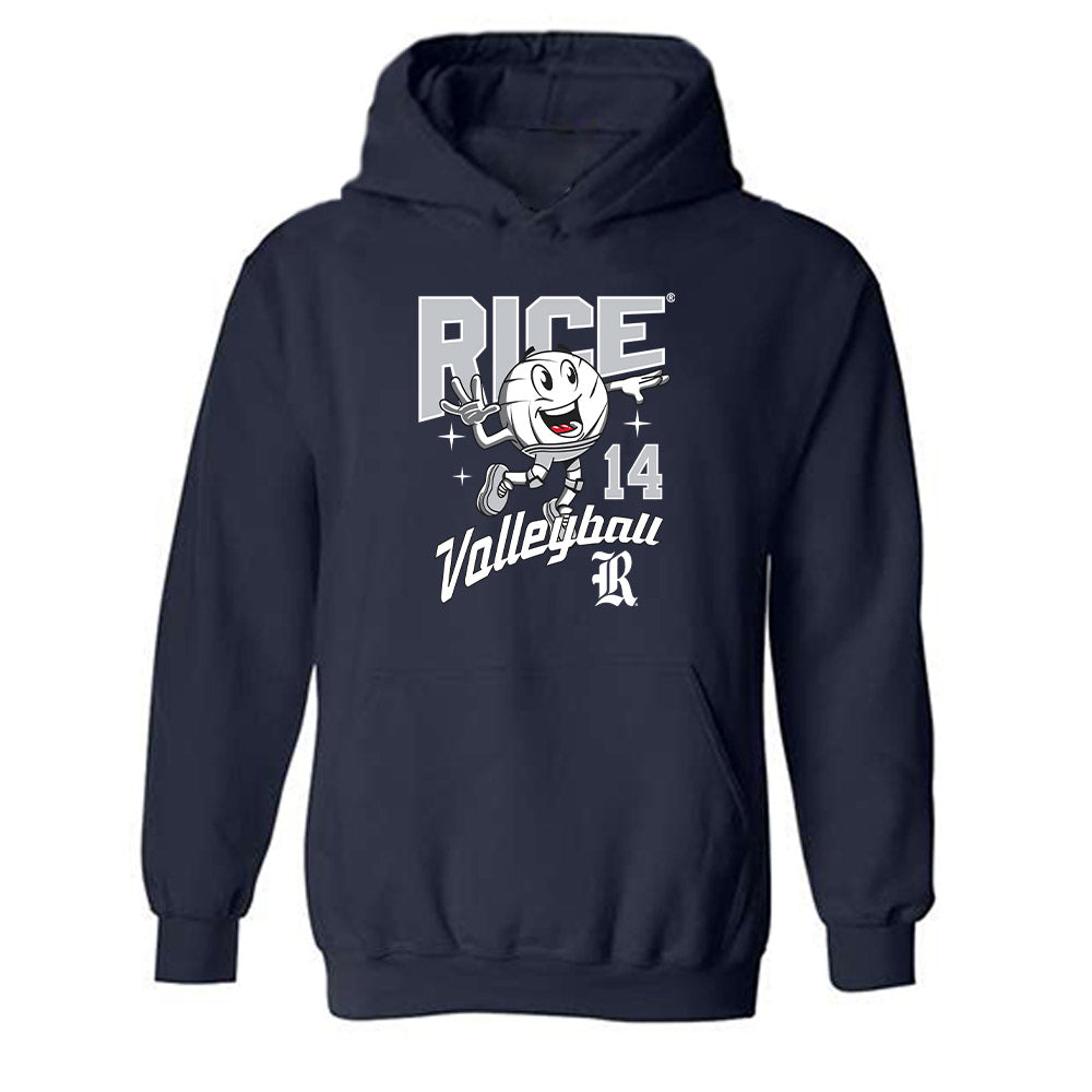 Rice - NCAA Women's Volleyball : Savannah Skopal - Fashion Shersey Hooded Sweatshirt-0