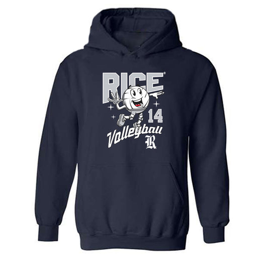Rice - NCAA Women's Volleyball : Savannah Skopal - Fashion Shersey Hooded Sweatshirt-0