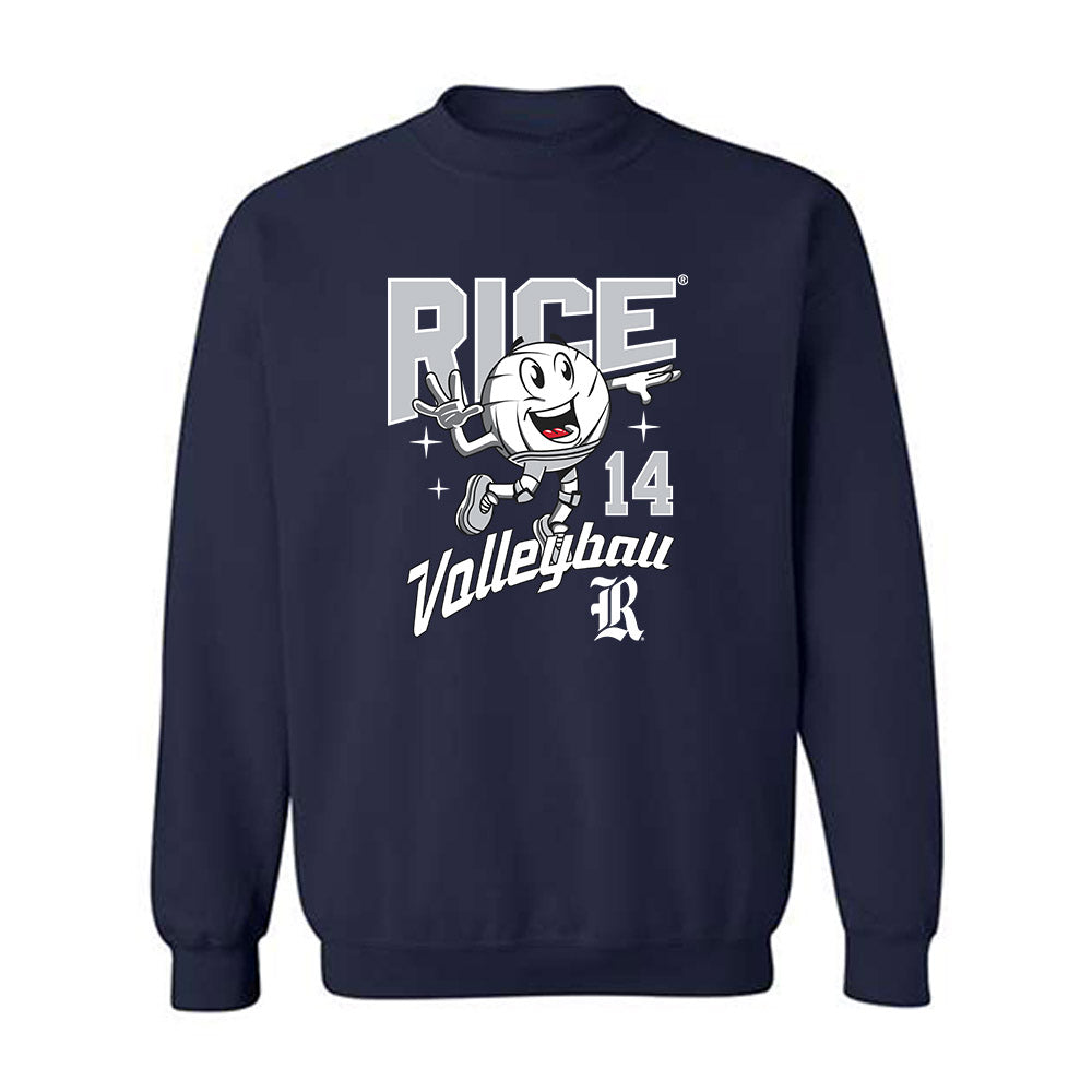 Rice - NCAA Women's Volleyball : Savannah Skopal - Fashion Shersey Crewneck Sweatshirt-0