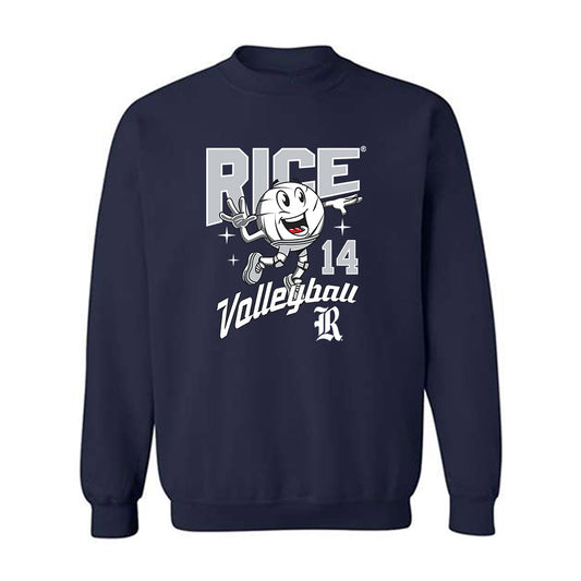 Rice - NCAA Women's Volleyball : Savannah Skopal - Fashion Shersey Crewneck Sweatshirt-0