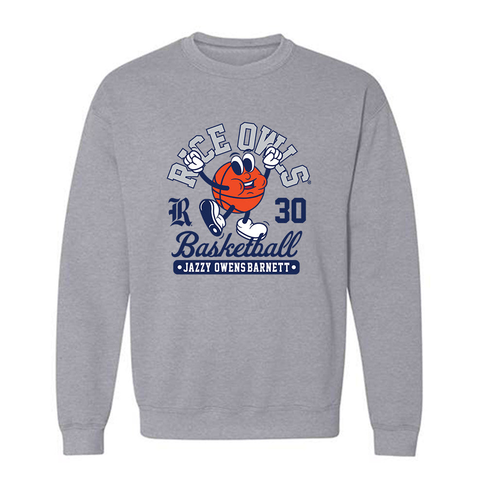 Rice - NCAA Women's Basketball : Jazzy Owens-Barnett - Fashion Shersey Crewneck Sweatshirt