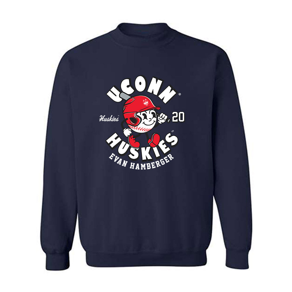 UConn - NCAA Baseball : Evan Hamberger - Fashion Shersey Crewneck Sweatshirt