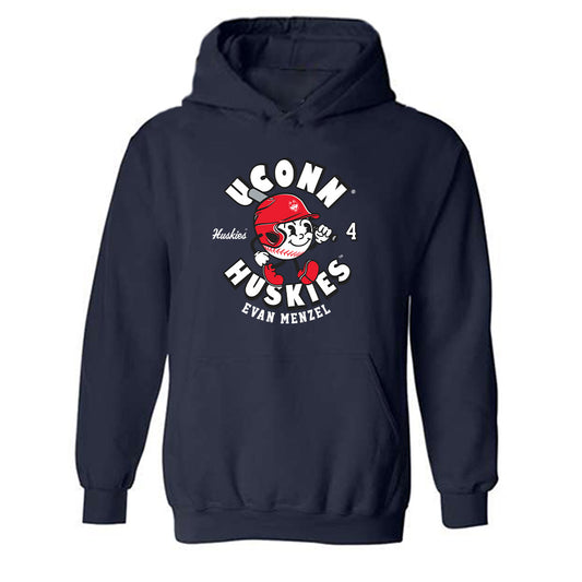 UConn - NCAA Baseball : Evan Menzel - Fashion Shersey Hooded Sweatshirt-0