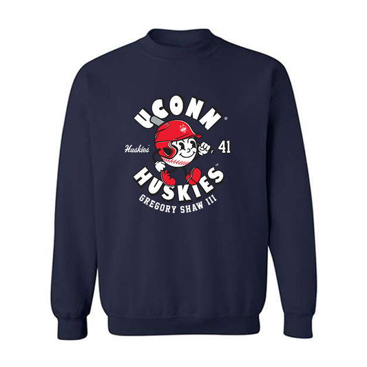 UConn - NCAA Baseball : Gregory Shaw III - Fashion Shersey Crewneck Sweatshirt