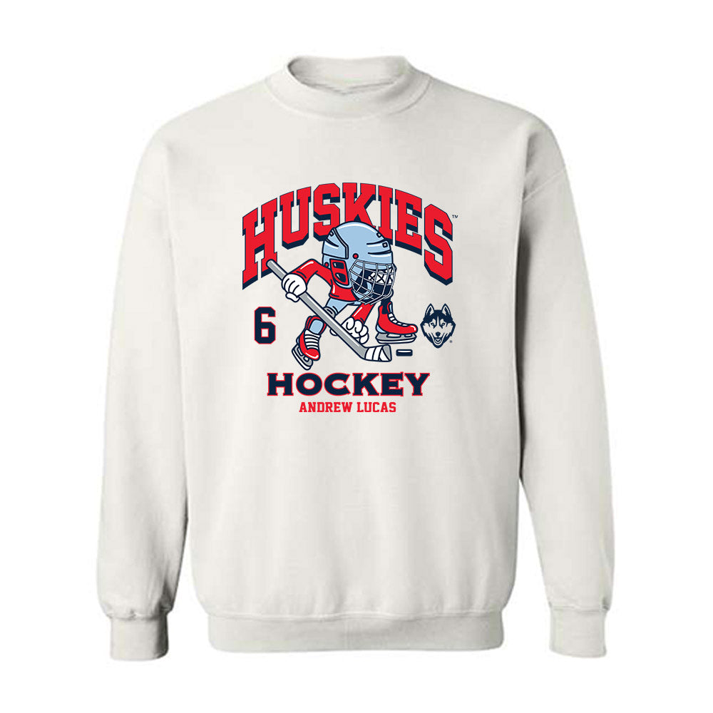 UConn - NCAA Men's Ice Hockey : Andrew Lucas - Fashion Shersey Crewneck Sweatshirt