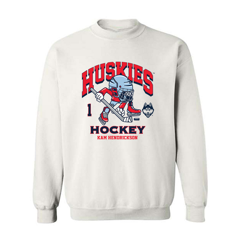 UConn - NCAA Men's Ice Hockey : Kam Hendrickson - Fashion Shersey Crewneck Sweatshirt-0