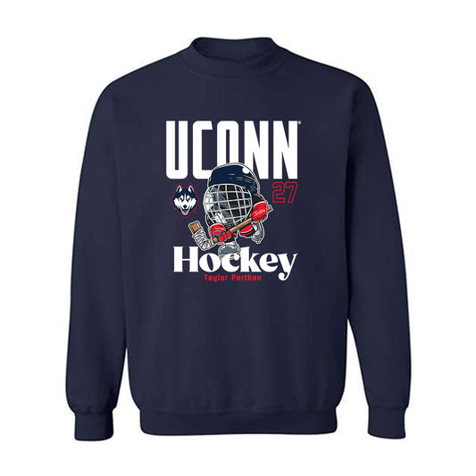 UConn - NCAA Women's Ice Hockey : Taylor Porthan - Fashion Shersey Crewneck Sweatshirt-0