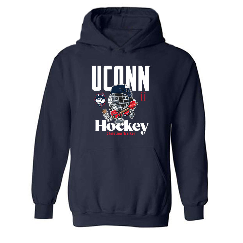 UConn - NCAA Women's Ice Hockey : Christina Walker - Fashion Shersey Hooded Sweatshirt