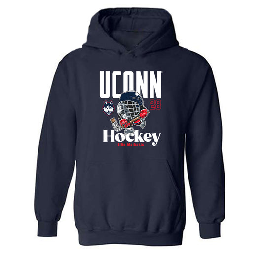 UConn - NCAA Women's Ice Hockey : Ellie Markakis - Fashion Shersey Hooded Sweatshirt-0