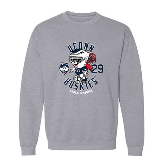 UConn - NCAA Women's Lacrosse : Lucia Smigiel - Fashion Shersey Crewneck Sweatshirt-0