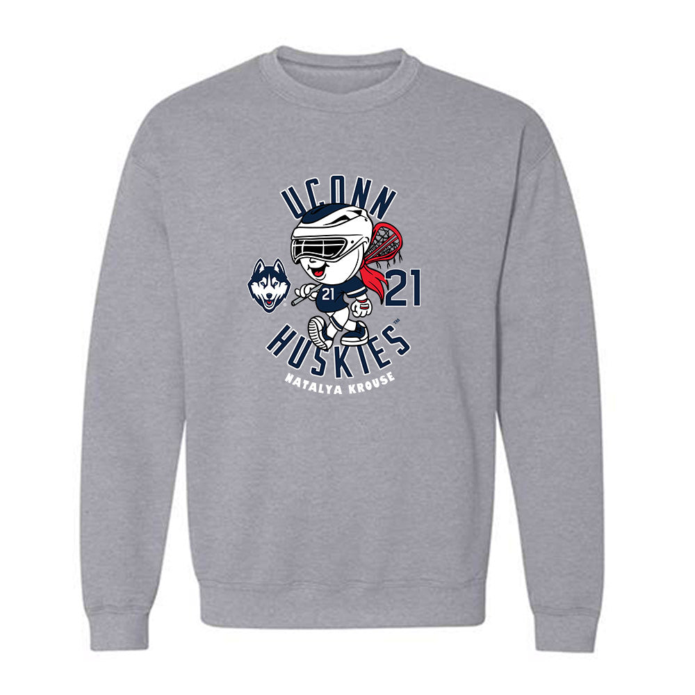 UConn - NCAA Women's Lacrosse : Natalya Krouse - Fashion Shersey Crewneck Sweatshirt-0